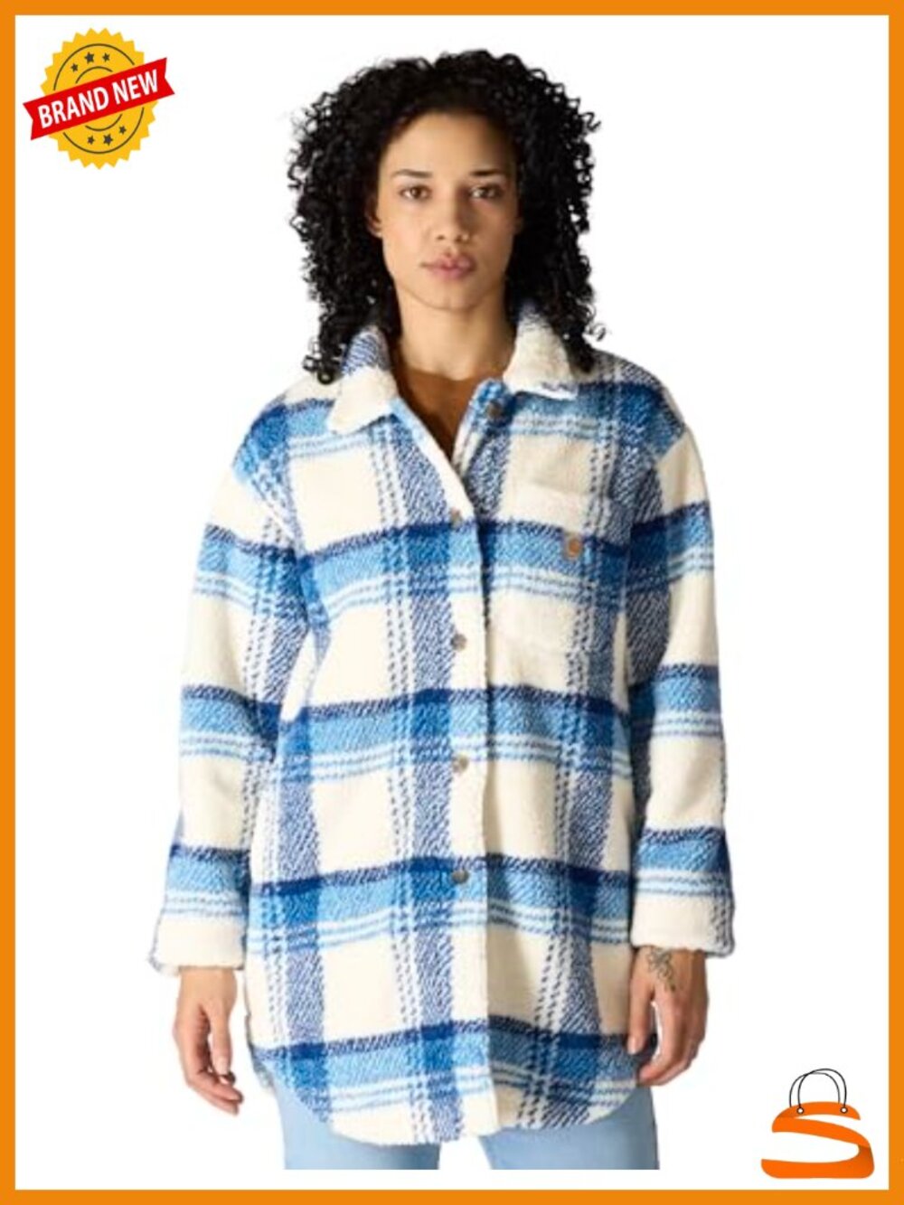 Loose Fit Fleece Coat Button Down Quilted Cold Weather